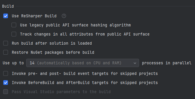 Fix the Use ReSharper Build behaviour