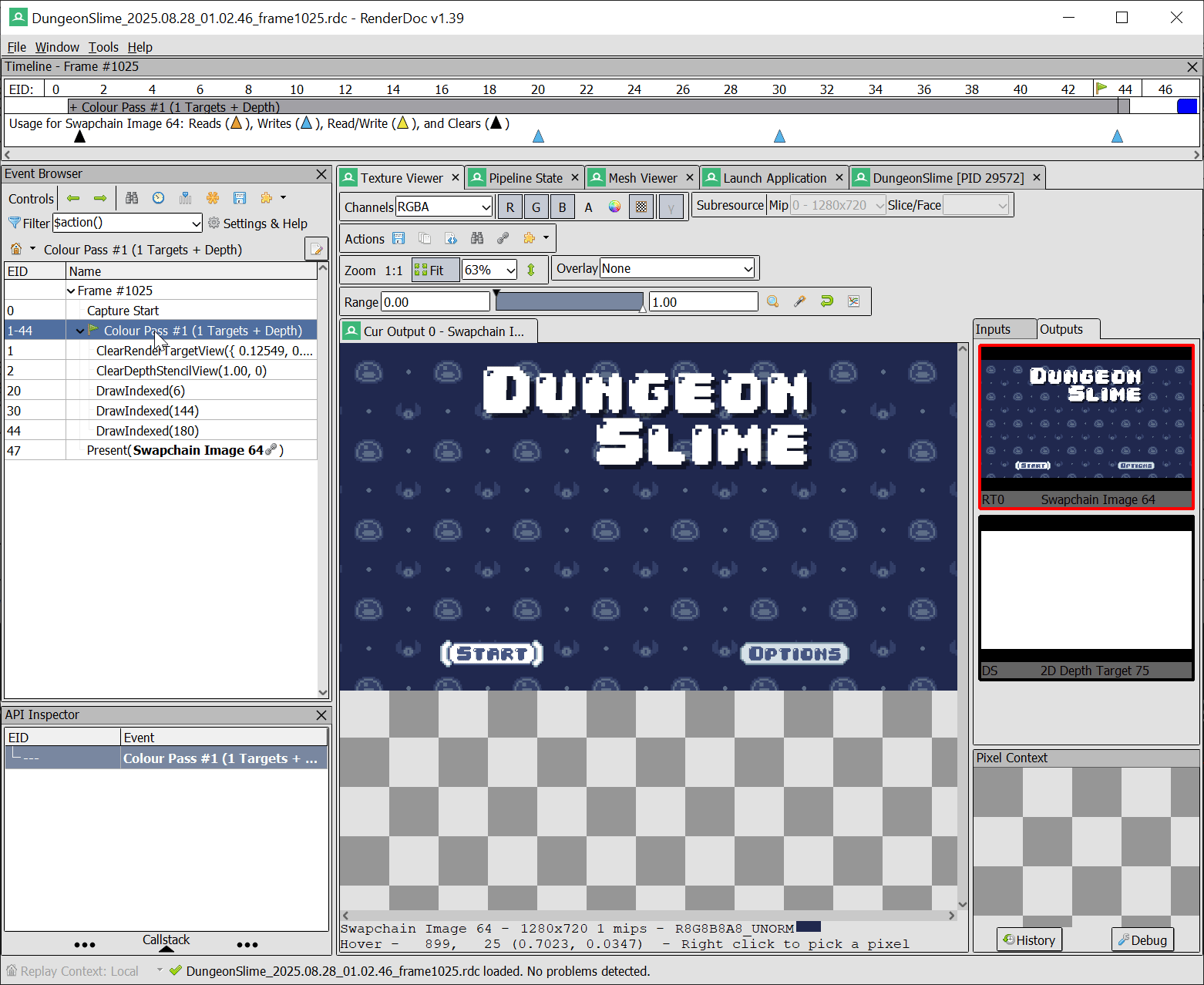 Figure 4-5: RenderDoc shows the intermediate frame