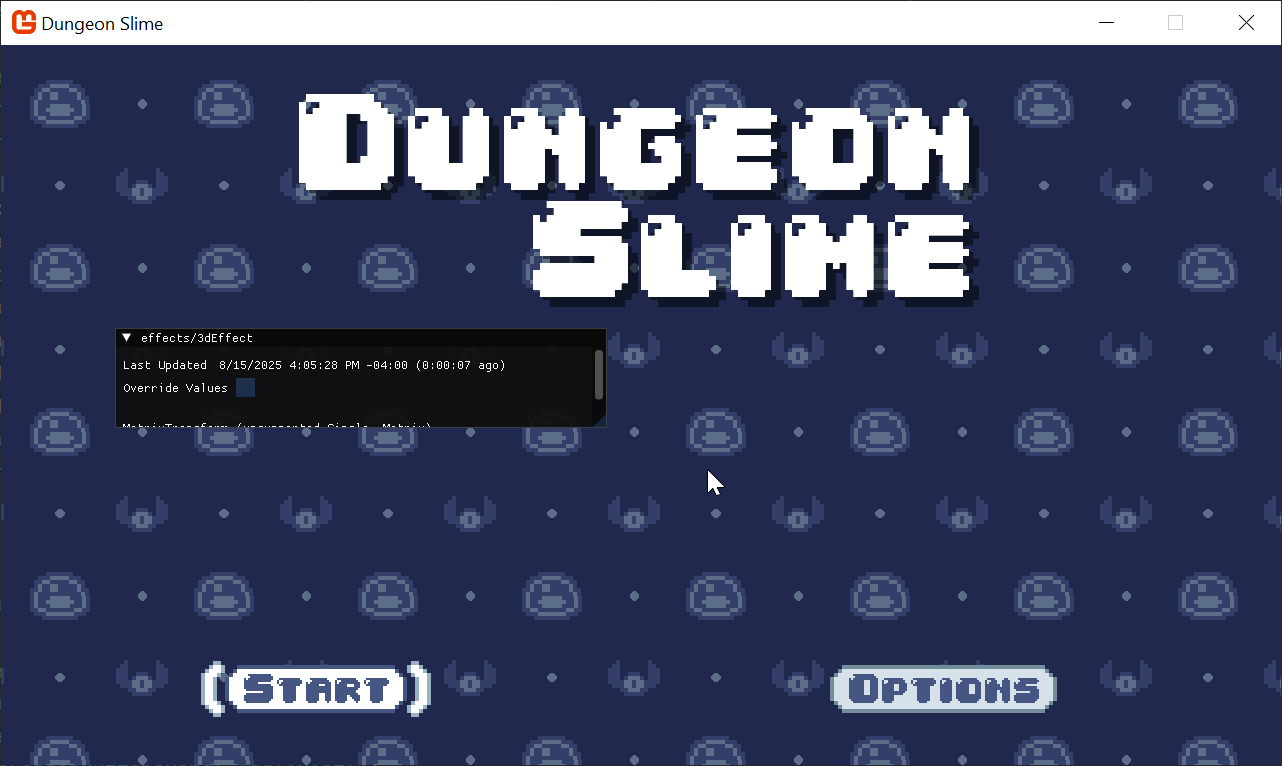 Figure 7-5: The main menu, but rendered with a custom vertex shader
