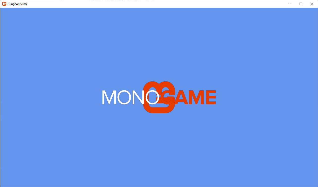 Figure 6-15: The MonoGame icon and wordmark, from the logo texture, centered in the game window