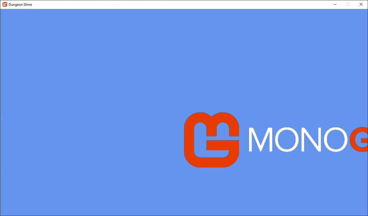 Figure 6-8: The MonoGame logo drawn scaled at 1.5x the size with the origin set in the upper-left corner