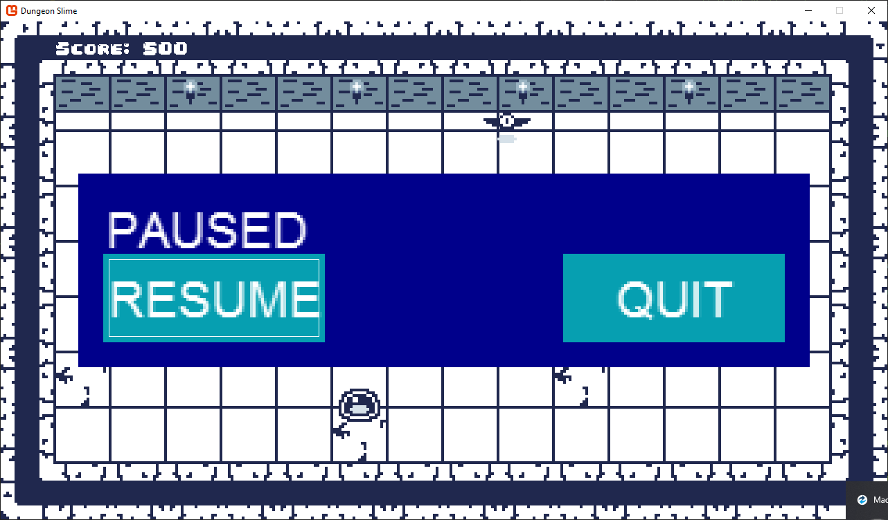 Figure 20-3: The pause menu during the game scene with default Gum buttons